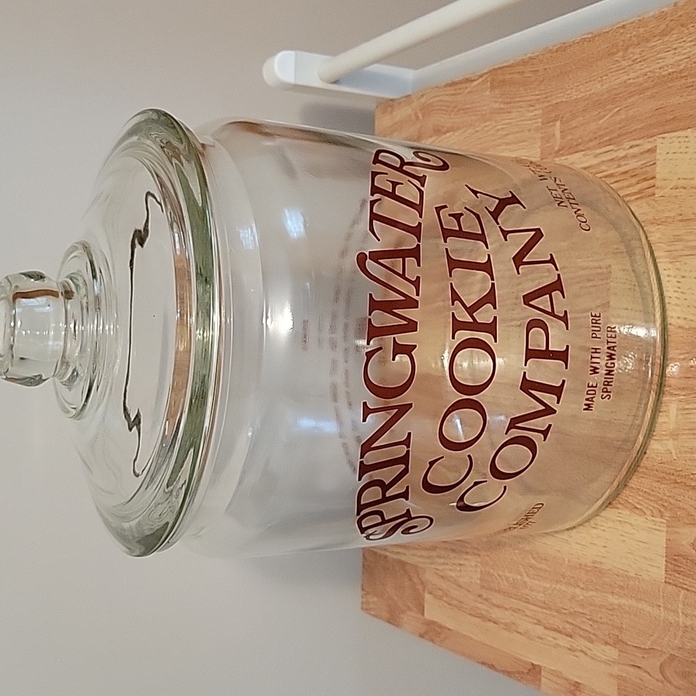 SPRINGWATER Vintage 1997 Cookie Jar, glass 13",